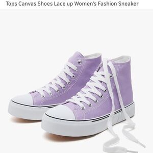 Purple Canvas High-Top Sneakers